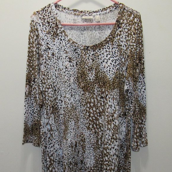 LOGO by Lori Goldstein Leopard Print Top